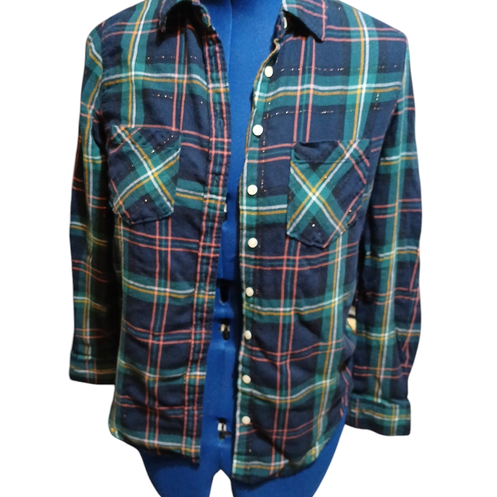 Plaid Button-Up Shirt